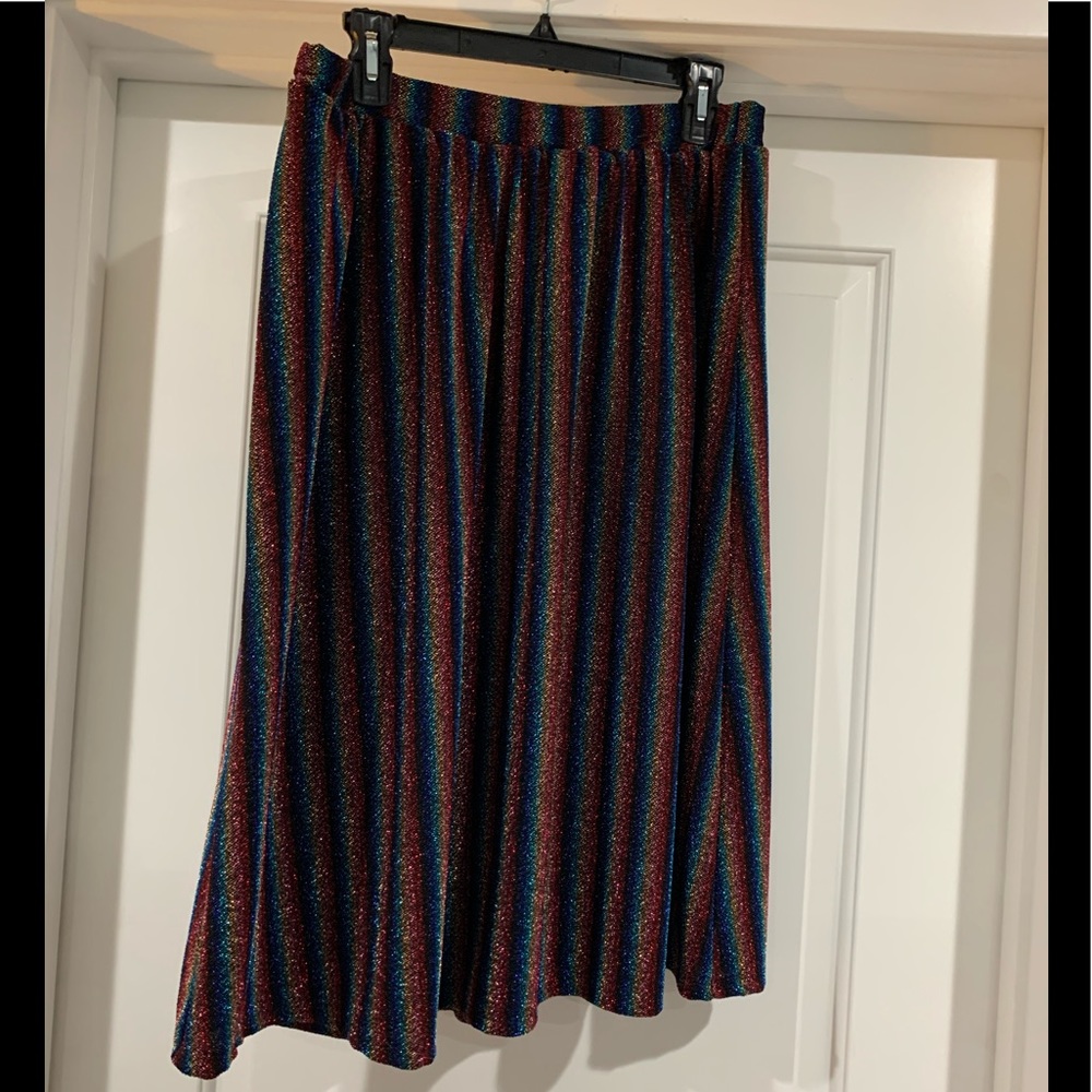 ModCloth x Jesse B Glitter Mesh Midi Skirt - XL